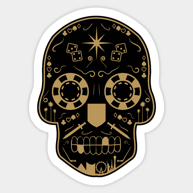 Las Vegas Hockey Sugar Skull Sticker by StickyHenderson